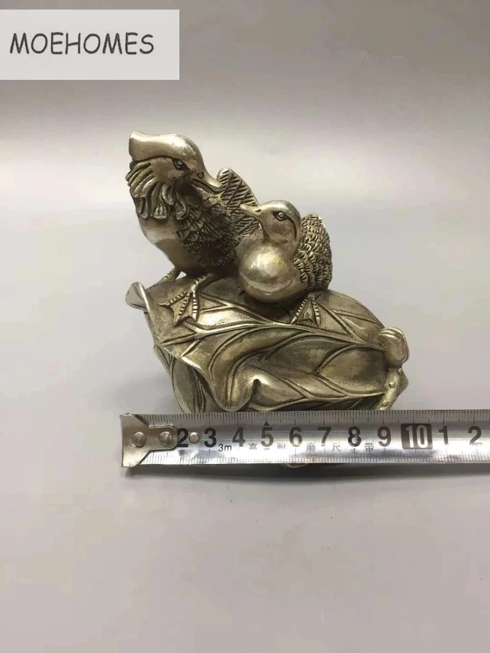 MOEHOMES Collectible Decorated Old Handwork Tibet Silver Mandarin Duck Statue metal handicraft