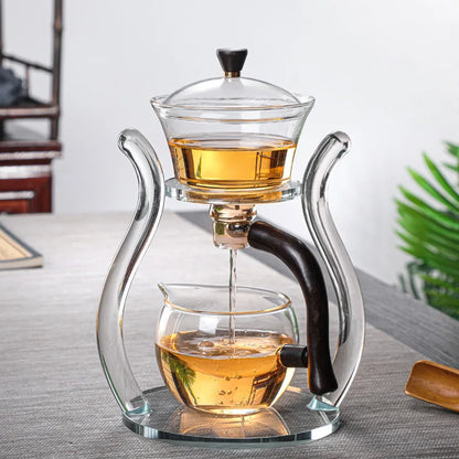 Magnetic Induction Tea Set with Heat-resistant Glass Teapot - Automatic Teaware Set for Tea Lovers