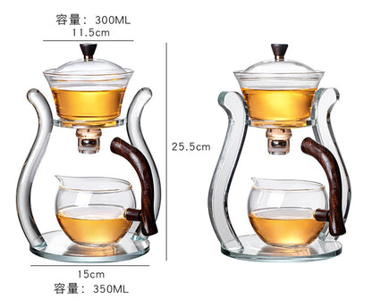 Magnetic Induction Tea Set with Heat-resistant Glass Teapot - Automatic Teaware Set for Tea Lovers