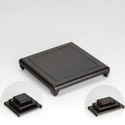 Mahogany carving handicraft seal decoration base solid wood square jade article stationery strange stone flowerpot teapot base