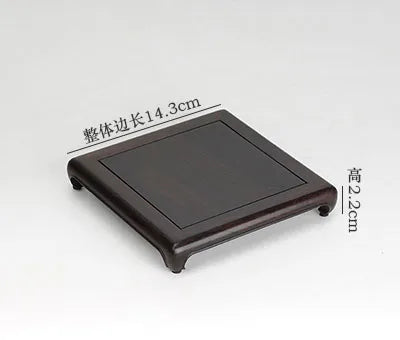 Mahogany carving handicraft seal decoration base solid wood square jade article stationery strange stone flowerpot teapot base