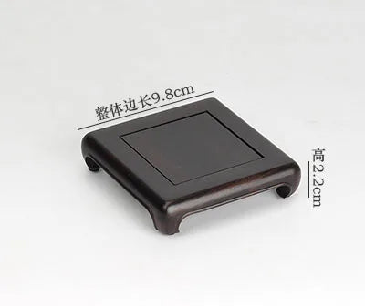 Mahogany carving handicraft seal decoration base solid wood square jade article stationery strange stone flowerpot teapot base