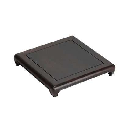Mahogany carving handicraft seal decoration base solid wood square jade article stationery strange stone flowerpot teapot base