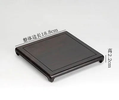 Mahogany carving handicraft seal decoration base solid wood square jade article stationery strange stone flowerpot teapot base