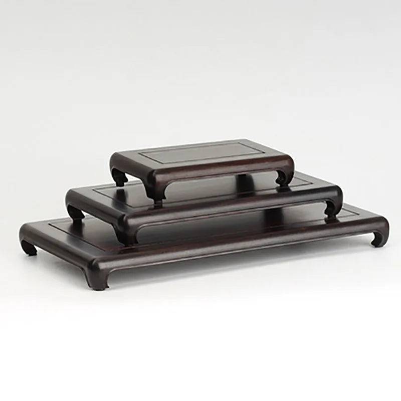 Mahogany carving handicraft seal decoration base solid wood square jade article stationery strange stone flowerpot teapot base
