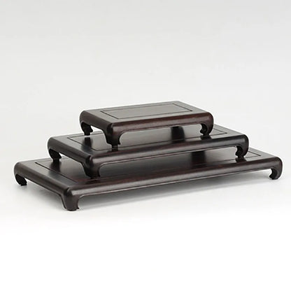 Mahogany carving handicraft seal decoration base solid wood square jade article stationery strange stone flowerpot teapot base
