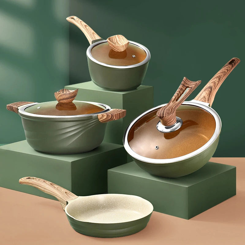 Maifan Stone Non-Stick Pan Stew Cooking Pots for the Kitchen Induction Cooker Pans Special Saucepan Household Cookware Soup Pot