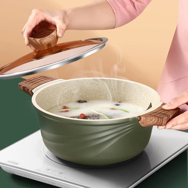 Maifan Stone Non-Stick Pan Stew Cooking Pots for the Kitchen Induction Cooker Pans Special Saucepan Household Cookware Soup Pot