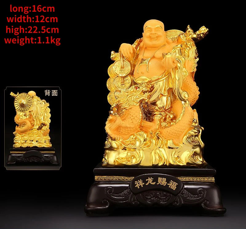 Maitreya Buddha Ornaments Living Room Wine Cooler Big Belly Smiling Buddha Office Decor House Fortune Craft Gifts