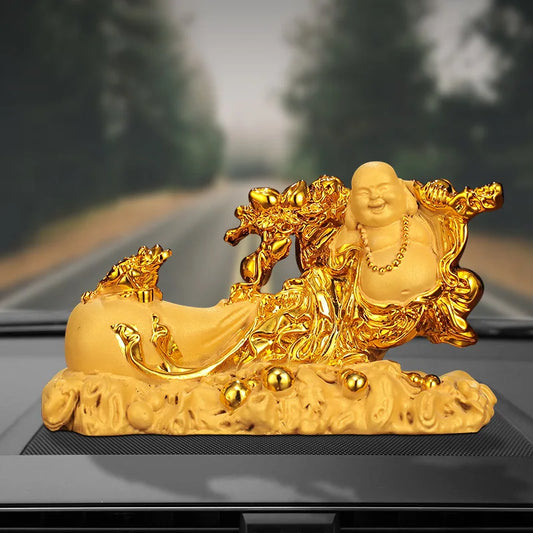 Maitreya Statue Modern Art Sculpture Crafts Resin Home Decoration Accessories Laughing Buddha Ornaments Car Decoration Gifts