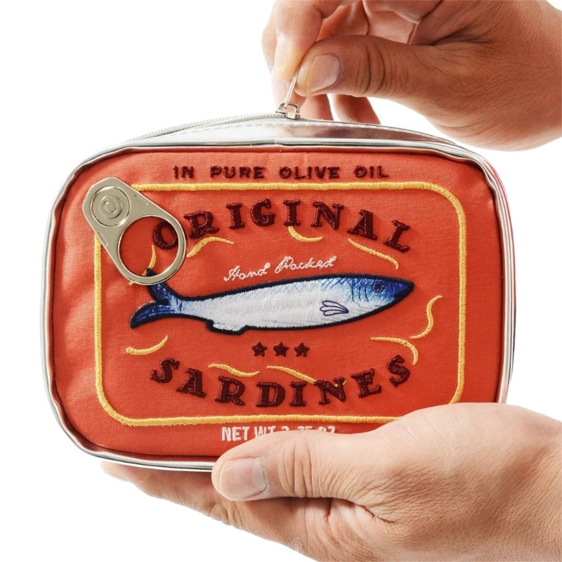 Makeup Bag Toiletry Bag with Zipper Portable Clutch Canned Sardines Shape Makeup Bag for Personal Care Beauty