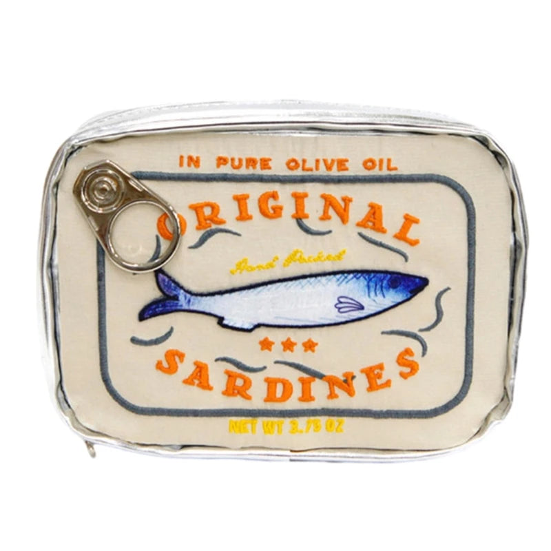 Makeup Bag Toiletry Bag with Zipper Portable Clutch Canned Sardines Shape Makeup Bag for Personal Care Beauty