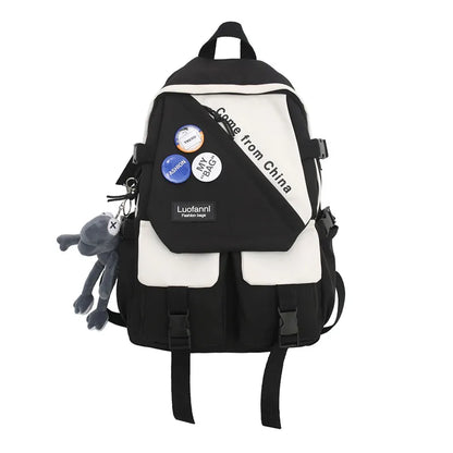 Male Female Harajuku College Bag Trendy Fashion Ladies Badge Backpack Men Women Student Bag Girl Boy Travel School Backpack Book