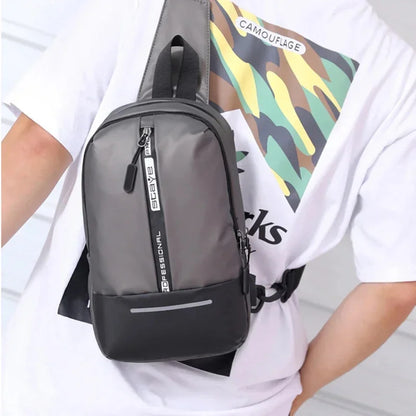 Male High Quality Nylon Messenger Chest Bags Multi-USB Charging Reflective Strip Men Shoulder Sling Daypack Backpack Rucksack