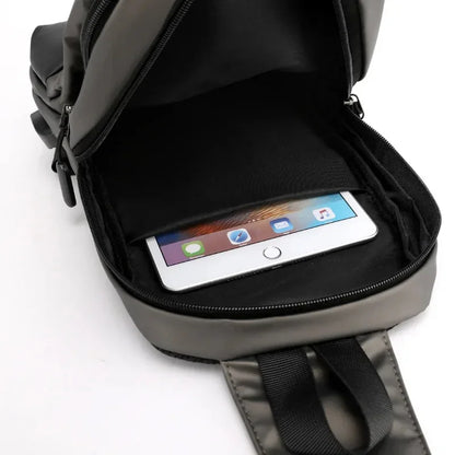 Male High Quality Nylon Messenger Chest Bags Multi-USB Charging Reflective Strip Men Shoulder Sling Daypack Backpack Rucksack