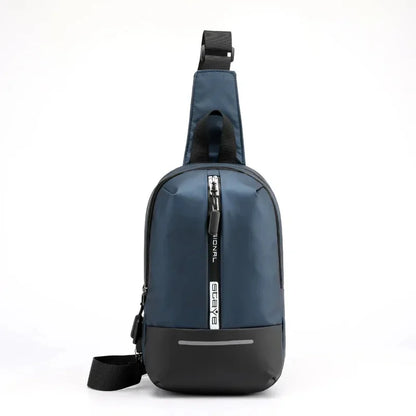 Male High Quality Nylon Messenger Chest Bags Multi-USB Charging Reflective Strip Men Shoulder Sling Daypack Backpack Rucksack