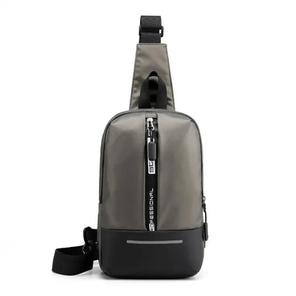 Male High Quality Nylon Messenger Chest Bags Multi-USB Charging Reflective Strip Men Shoulder Sling Daypack Backpack Rucksack