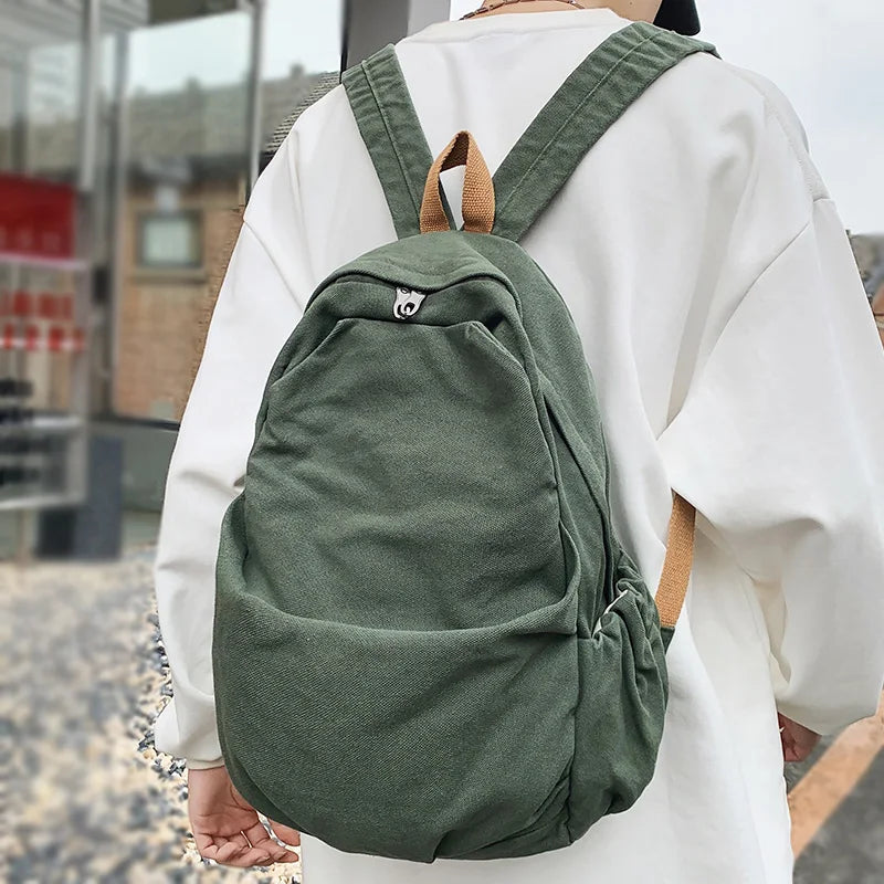 Male Lady Retro Canvas Travel Book Bag Vintage Men School Women College Backpack Trendy Girl Boy Brown Laptop Bag Fashion Female
