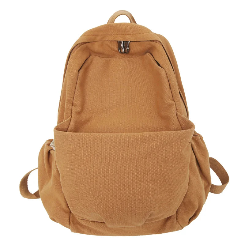Male Lady Retro Canvas Travel Book Bag Vintage Men School Women College Backpack Trendy Girl Boy Brown Laptop Bag Fashion Female