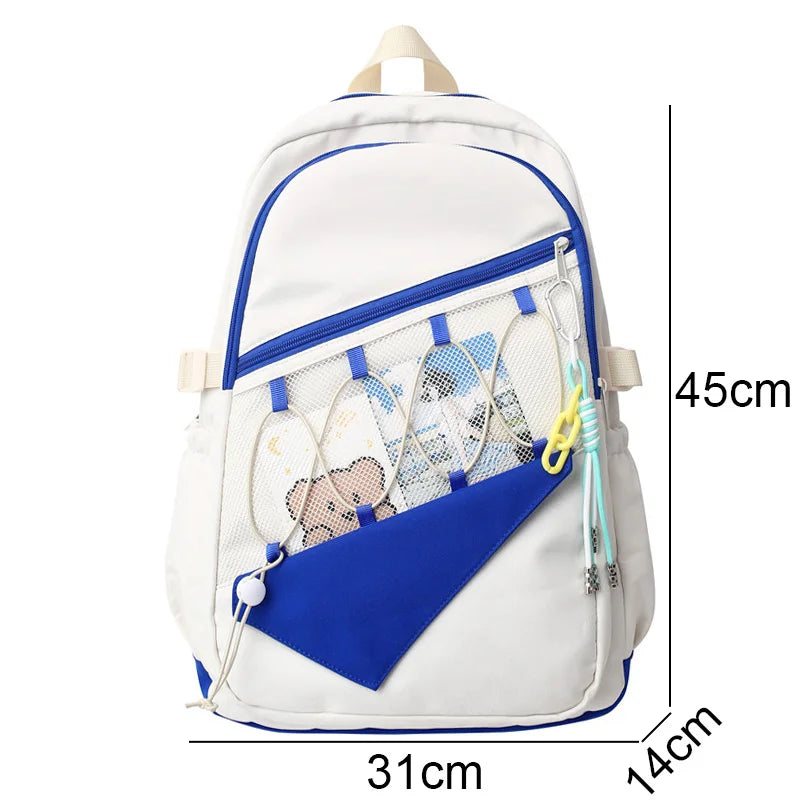 Male Lady Waterproof Mesh Book Bag Boy Girl Travel Backpack Female Cute Laptop College Backpack Fashion Women Men Net School Bag