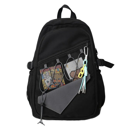 Male Lady Waterproof Mesh Book Bag Boy Girl Travel Backpack Female Cute Laptop College Backpack Fashion Women Men Net School Bag
