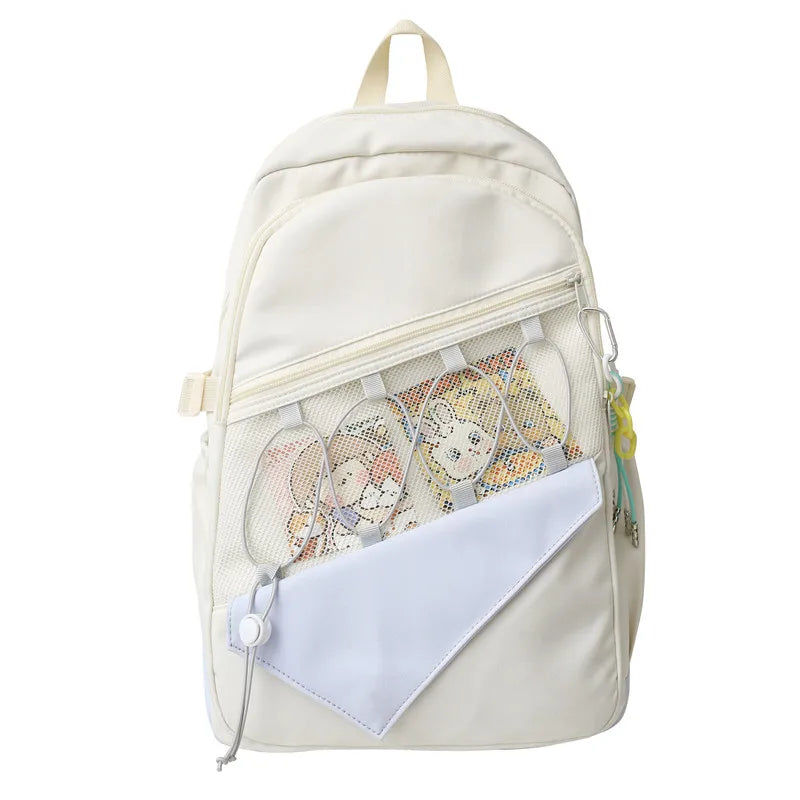 Male Lady Waterproof Mesh Book Bag Boy Girl Travel Backpack Female Cute Laptop College Backpack Fashion Women Men Net School Bag