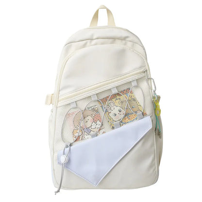 Male Lady Waterproof Mesh Book Bag Boy Girl Travel Backpack Female Cute Laptop College Backpack Fashion Women Men Net School Bag