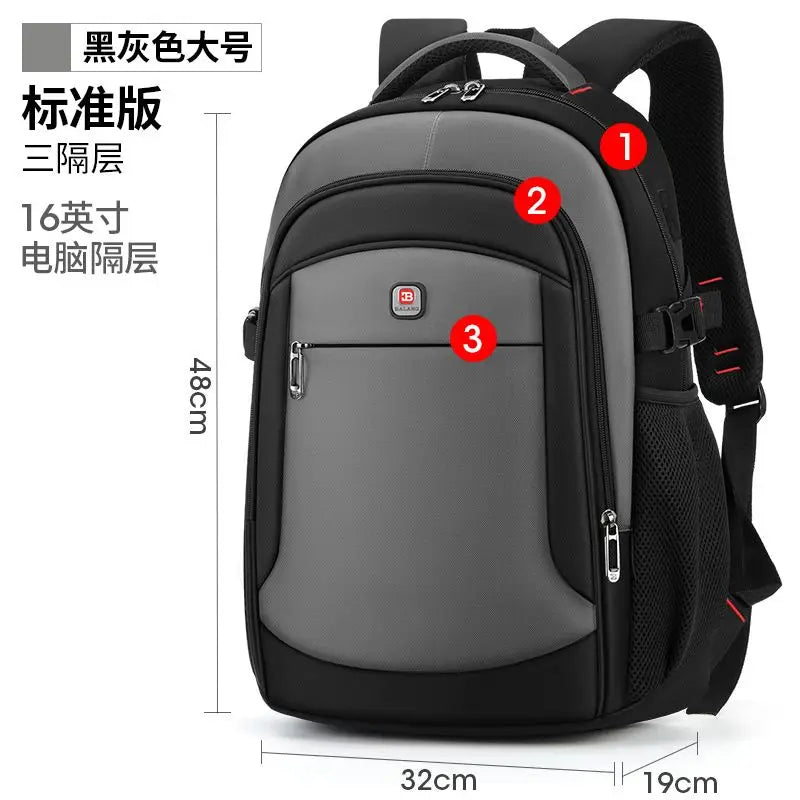 Male multifunction fashion business casual travel high-capacity backpack waterproof 18" inch Laptop men backpack