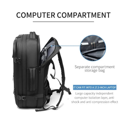 Man Backpack Business Bag for Laptop Large Capacity Vacuum Compression Multifinonal Travel Bags Waterproof Expandable Back Pack