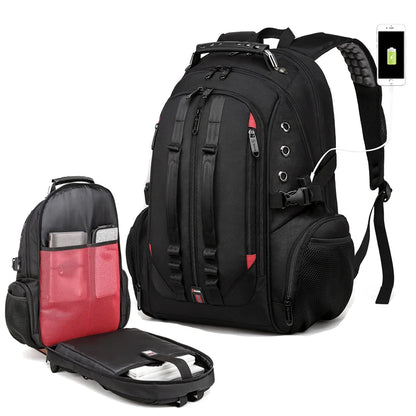 Man Backpack Travel 15.6in Laptop USB Earphone 45L Large Capacity Anti Theft Trekking Backpacks for Teen Schoolbag Women Backbag