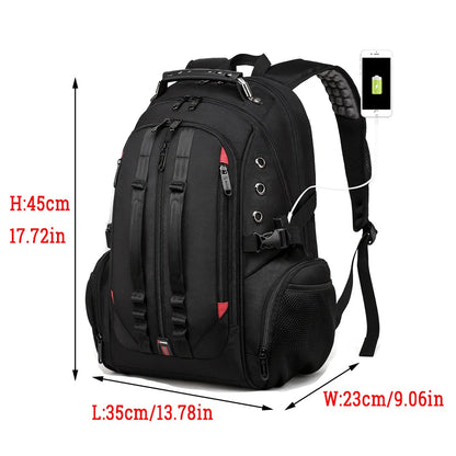 Man Backpack Travel 15.6in Laptop USB Earphone 45L Large Capacity Anti Theft Trekking Backpacks for Teen Schoolbag Women Backbag