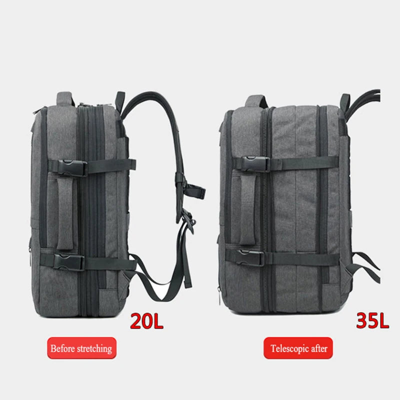 Man Backpacks Fit 15 inch Laptop USB Recharging Multifunction Men Multi-layer Space Travel Backpack Business Bag Male Mochila
