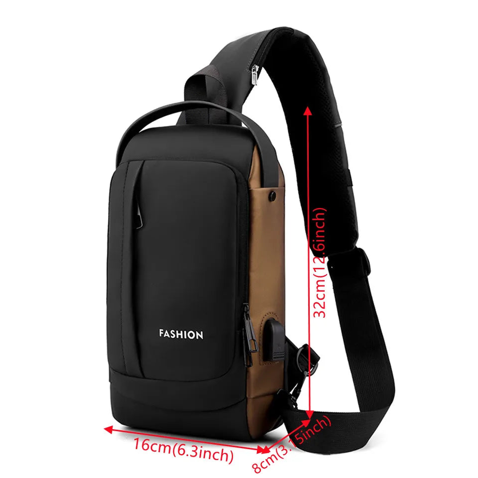 Man Canvas Chest Bag Fashion Pocket Sling Bag Waist Belt Bag Man Sling Chest Bag Fashion Travel Purse Phone Pouch