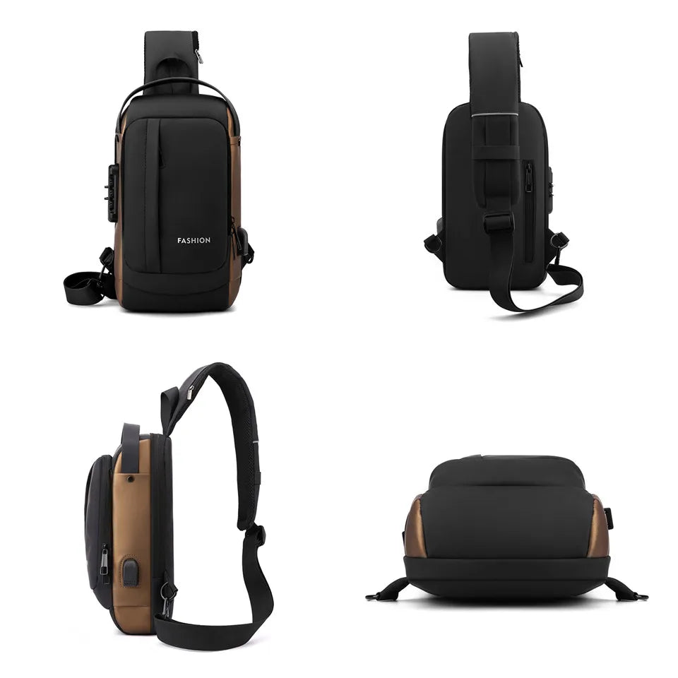 Man Canvas Chest Bag Fashion Pocket Sling Bag Waist Belt Bag Man Sling Chest Bag Fashion Travel Purse Phone Pouch