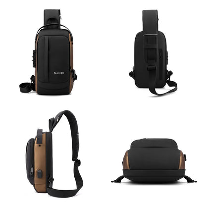 Man Canvas Chest Bag Fashion Pocket Sling Bag Waist Belt Bag Man Sling Chest Bag Fashion Travel Purse Phone Pouch