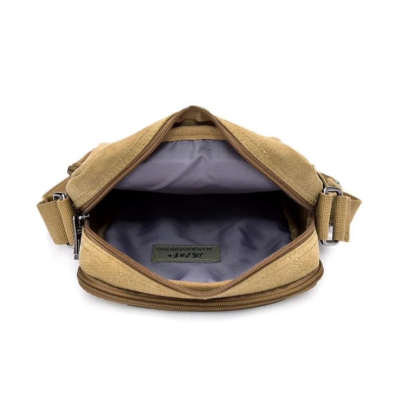 Man Canvas Shoulder Bags For Male Multi-function Handbags Travel Tote Male Crossbody Shopper Bag