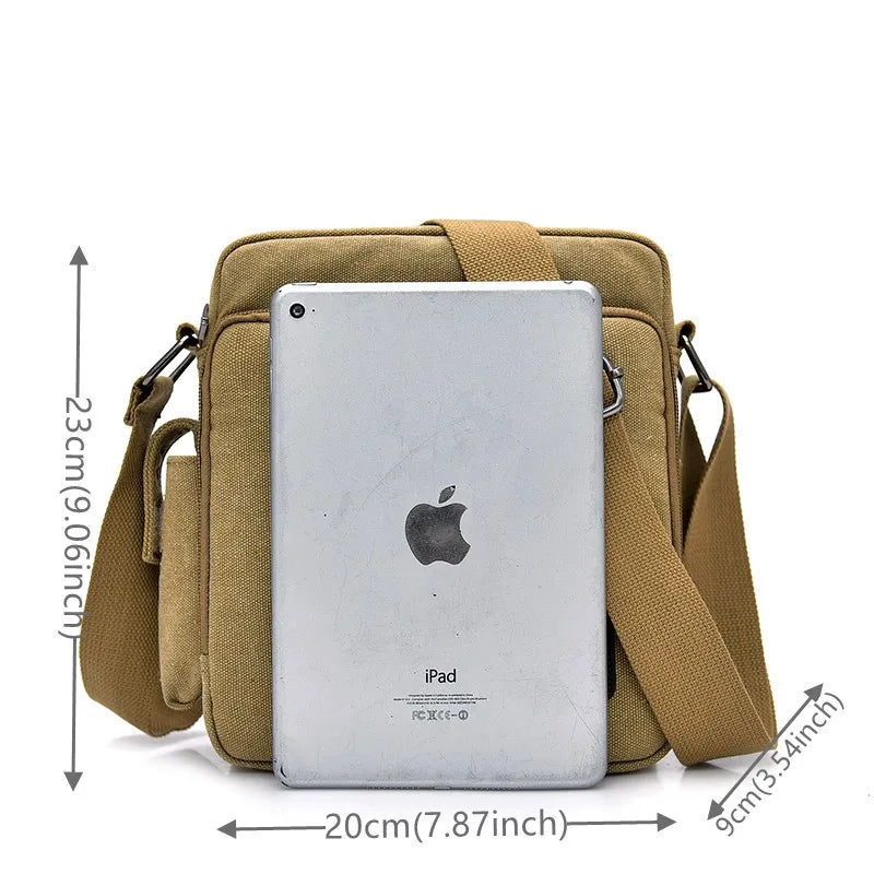 Man Canvas Shoulder Bags For Male Multi-function Handbags Travel Tote Male Crossbody Shopper Bag