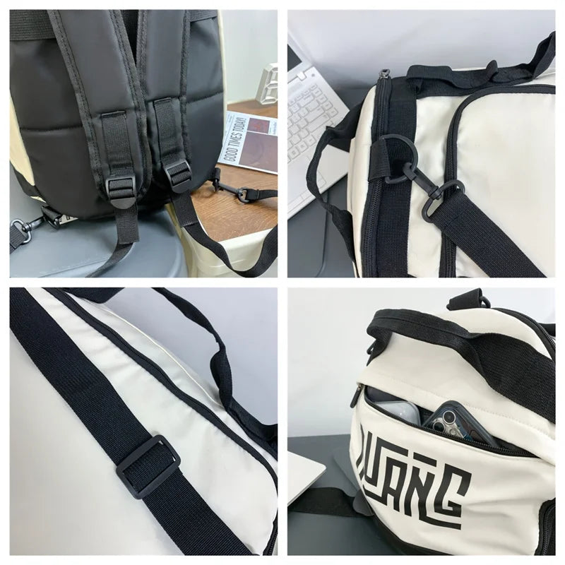 Man Fashion Nylon Travel Backpacks Male Multi-functional Shoulder Bag Sports And Fitness Bag Men High-capacity Crossbody Bags