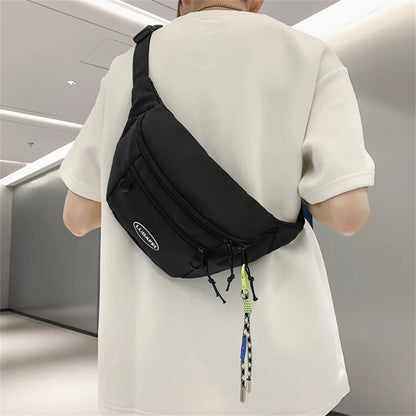 Man Nylon Chest Bag Fashion Pocket Sling Bag Waist Belt Bag Man Sling Chest Bag Fashion Travel Purse Phone Pouch