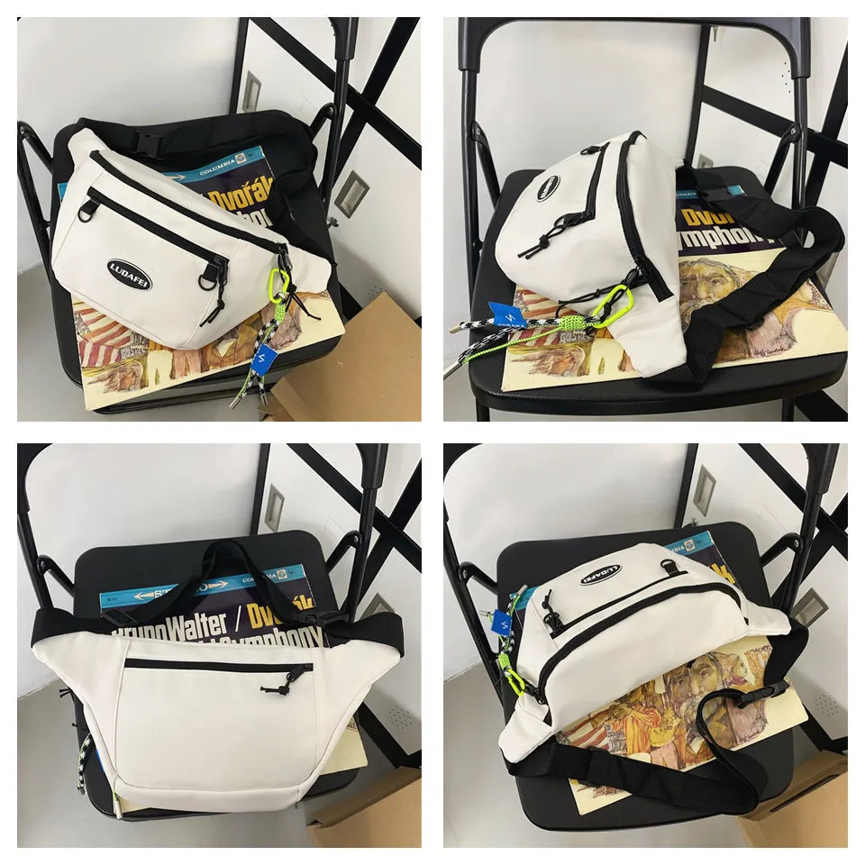 Man Nylon Chest Bag Fashion Pocket Sling Bag Waist Belt Bag Man Sling Chest Bag Fashion Travel Purse Phone Pouch