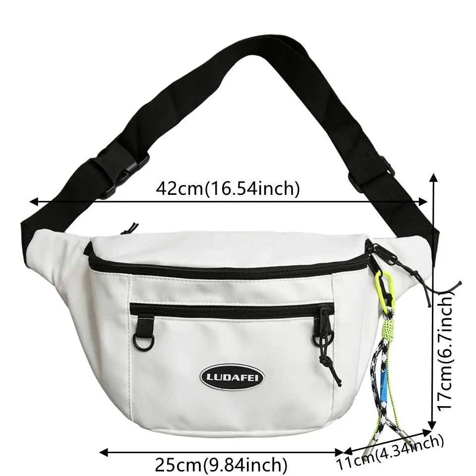 Man Nylon Chest Bag Fashion Pocket Sling Bag Waist Belt Bag Man Sling Chest Bag Fashion Travel Purse Phone Pouch