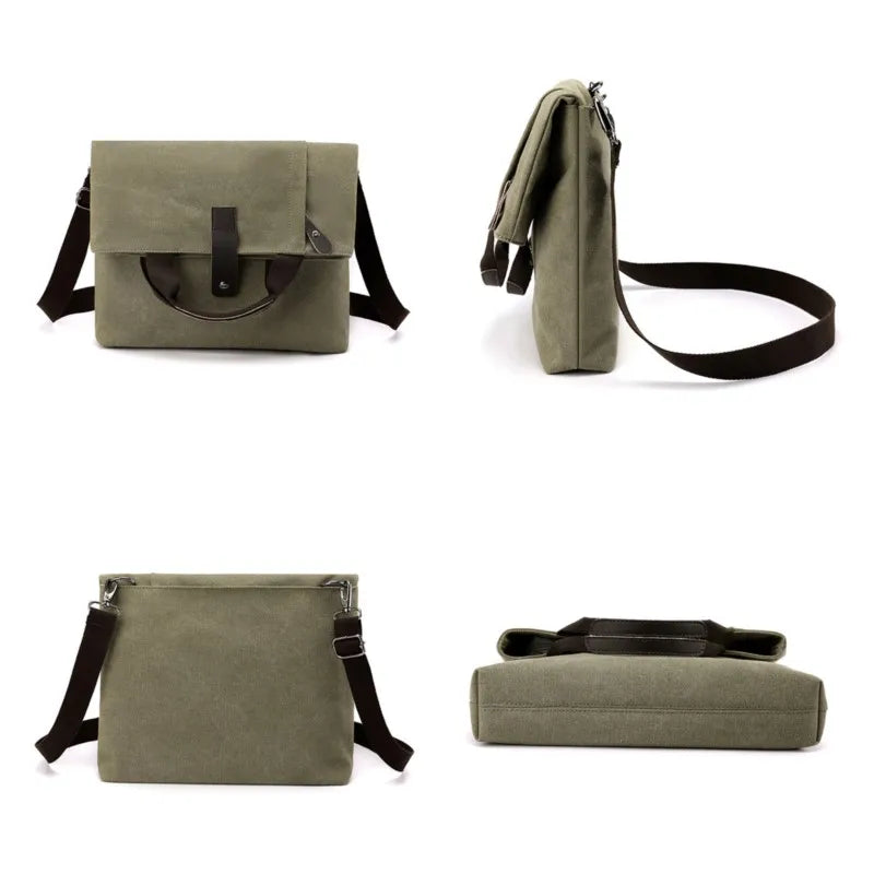 Man Soft Canvas Handbags Simple Style Top-handle Tote Messenger Bags Male Travel Shopping Shoulder Hand Bag