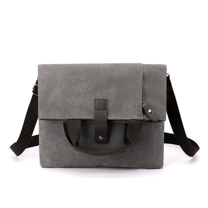 Man Soft Canvas Handbags Simple Style Top-handle Tote Messenger Bags Male Travel Shopping Shoulder Hand Bag