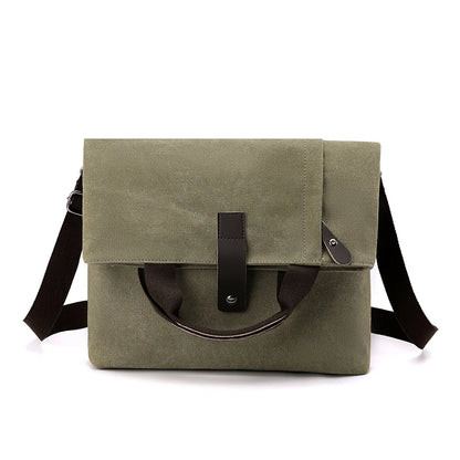 Man Soft Canvas Handbags Simple Style Top-handle Tote Messenger Bags Male Travel Shopping Shoulder Hand Bag