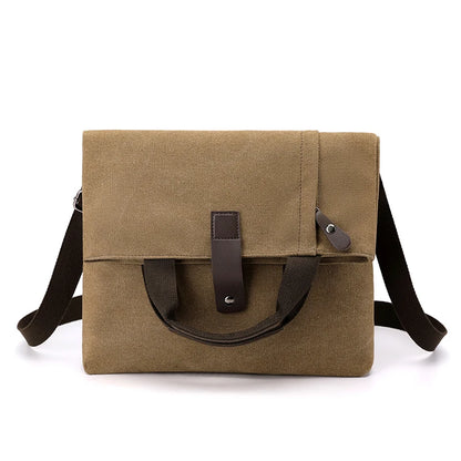 Man Soft Canvas Handbags Simple Style Top-handle Tote Messenger Bags Male Travel Shopping Shoulder Hand Bag