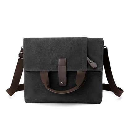 Man Soft Canvas Handbags Simple Style Top-handle Tote Messenger Bags Male Travel Shopping Shoulder Hand Bag