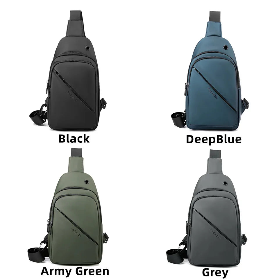 Man Trend Fashion Chest Pack Multi-function Large-capacity Travel Belt Functional Outdoor Multiple Pockets Soft Nylon Sling Bag