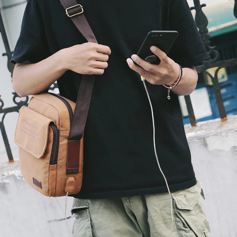 Man Urban Daily Carry Bag High Quality Men Canvas Shoulder Bag Casual Travel Men's Crossbody Bag Male Messenger Bags 3 Size