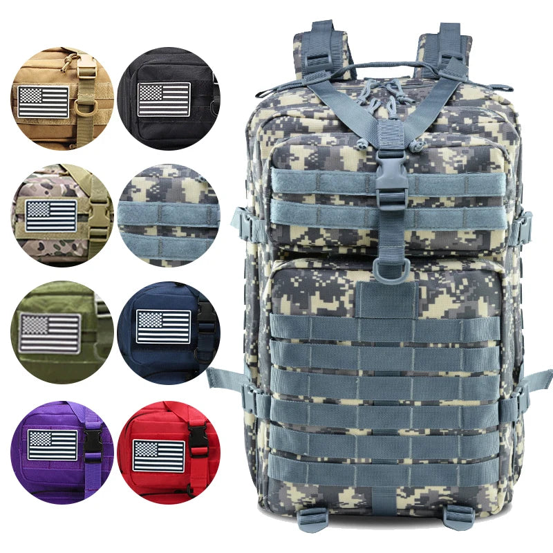 Man‘s Backpack Trekking Camping Camouflage Bags Rucksacks 45/25L Large Capacity Waterproof Hunting Back Pack Sport Fishing Bag
