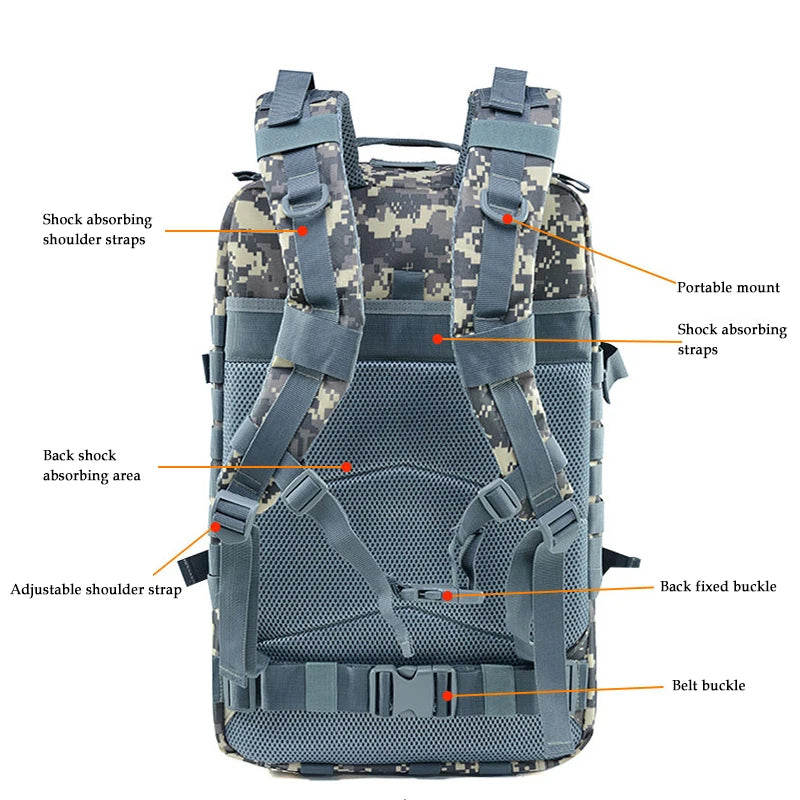 Man‘s Backpack Trekking Camping Camouflage Bags Rucksacks 45/25L Large Capacity Waterproof Hunting Back Pack Sport Fishing Bag
